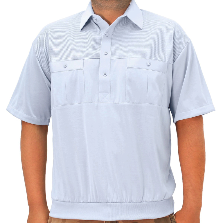 Palmland Classic 2 Pocket Solid Banded Bottom Polo Shirt Sizes Medium-4XLT
